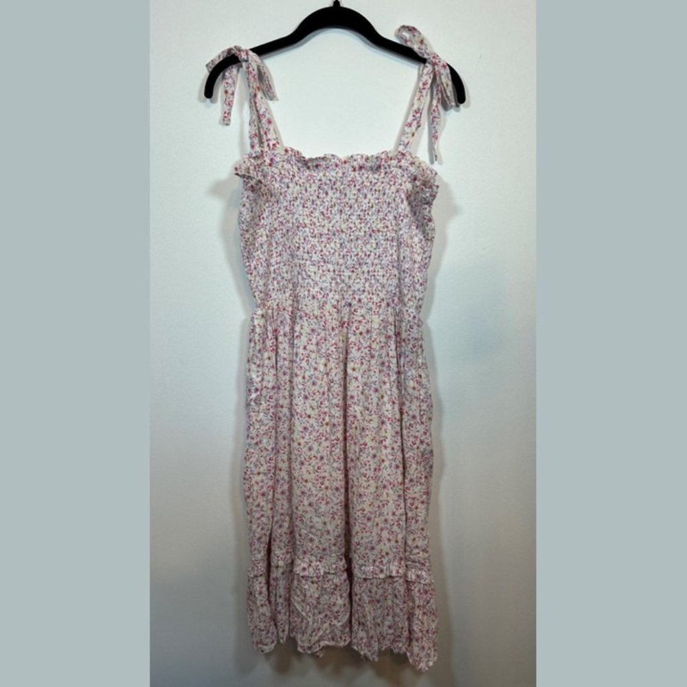 Draper James | Floral Bow Strapped Smocked Dress